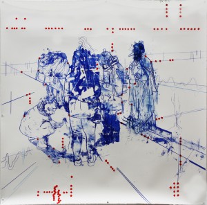 Atonal Group (Cannaregio 2), 2014 mixed media on paper 130 x130cm